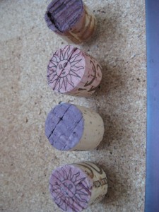 Wine cork craft with thumbtacks