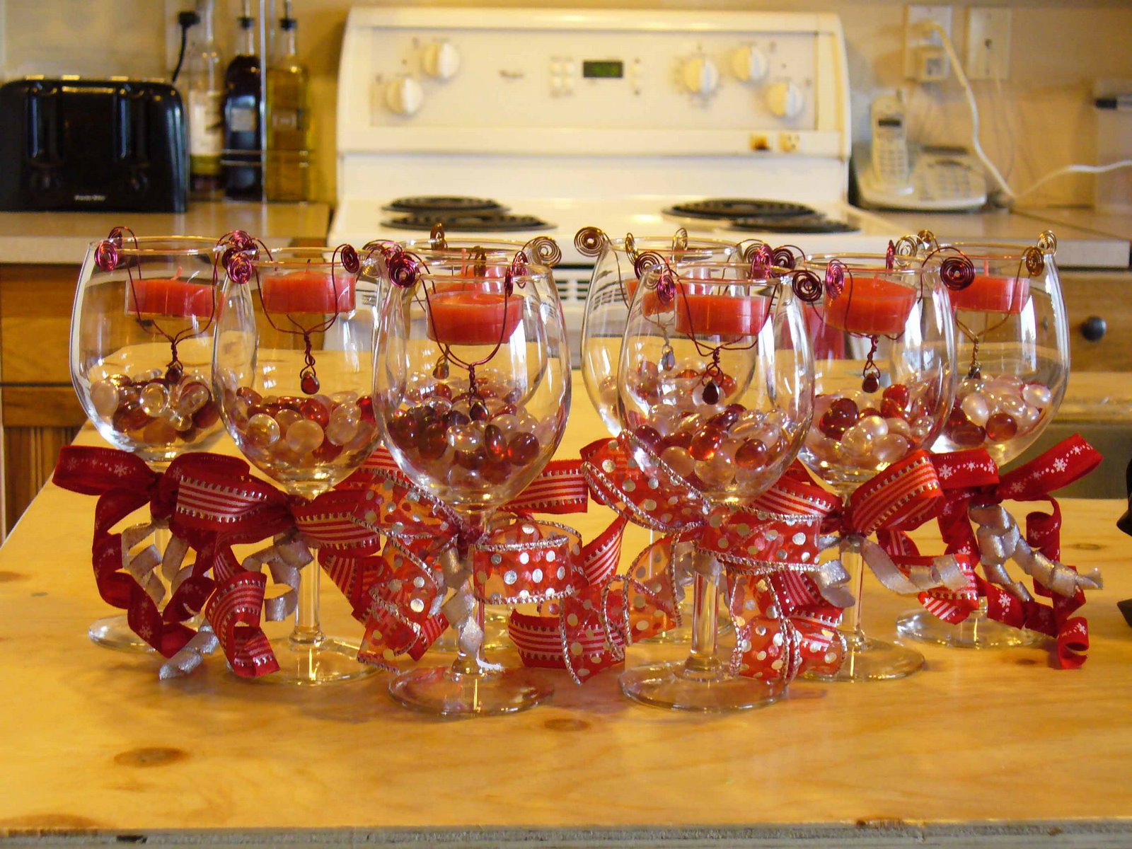 Wine Glass Centerpieces