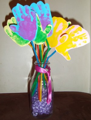 Handprint Flowers in Vase