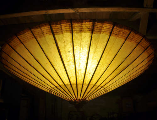 DIY hanging umbrella light