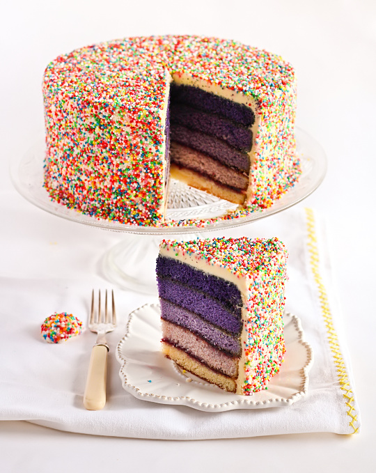sprinkles-custom-cake Purple homemade cake