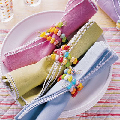 Easter activity - make jelly bean napkin rings