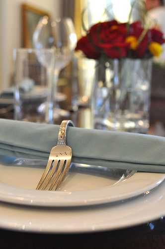 Make napkin rings out of forks
