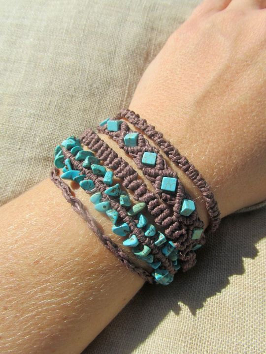 turquoise and hemp cuff bracelet on etsy