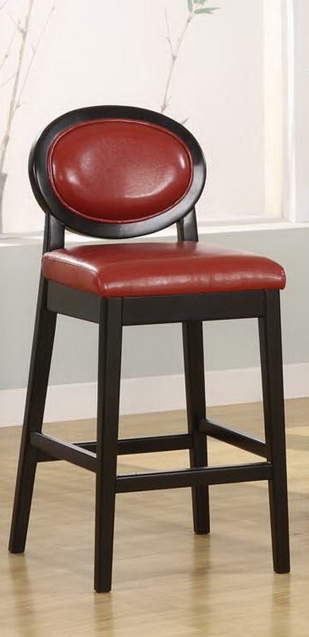 Red leather bar stool