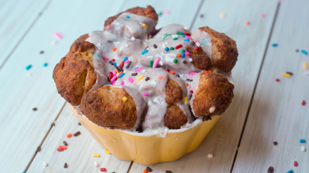 Make monkey bread from cake mix