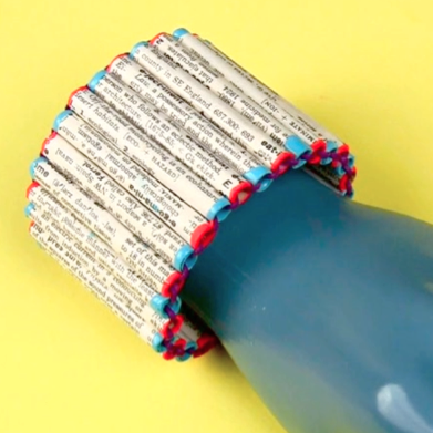 Girl Scout Idea - straw bracelet