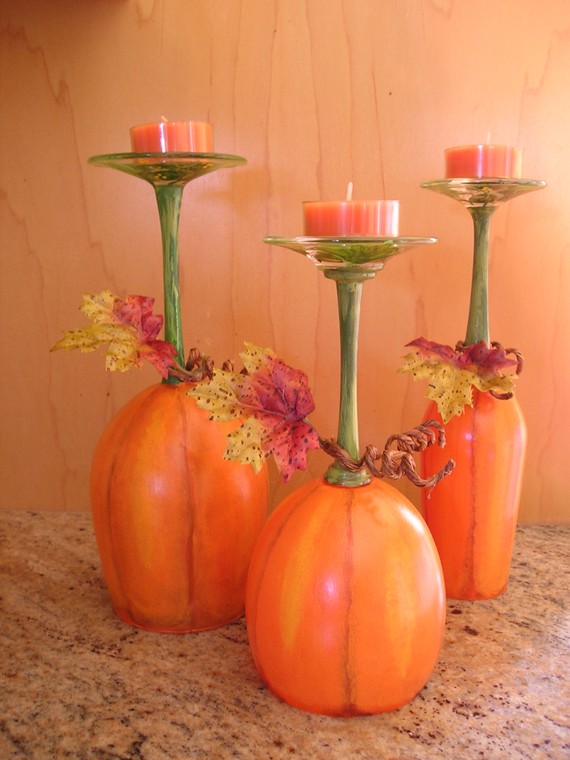 Lots of wine glass centerpiece ideas featured on Momcaster!