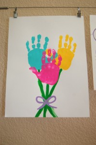 Handprint Bouquet of Flowers Photo