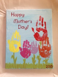 Photos of Handprint Flowers on Canvas