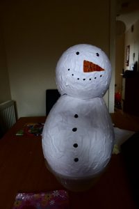 Paper Mache Balloon Snowman
